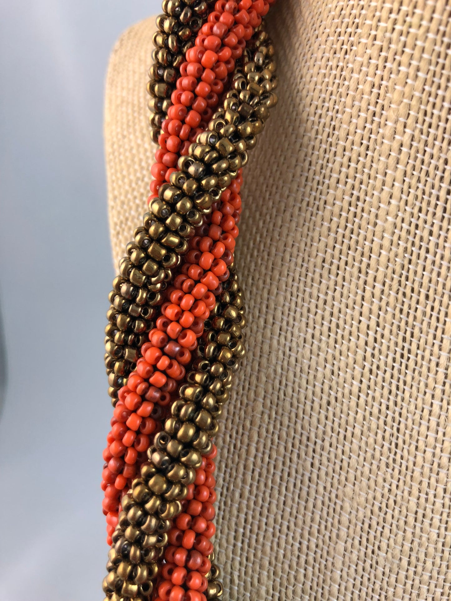 Lorde Bronze Orange Beaded Necklace - Le Prix Fashion & Consulting