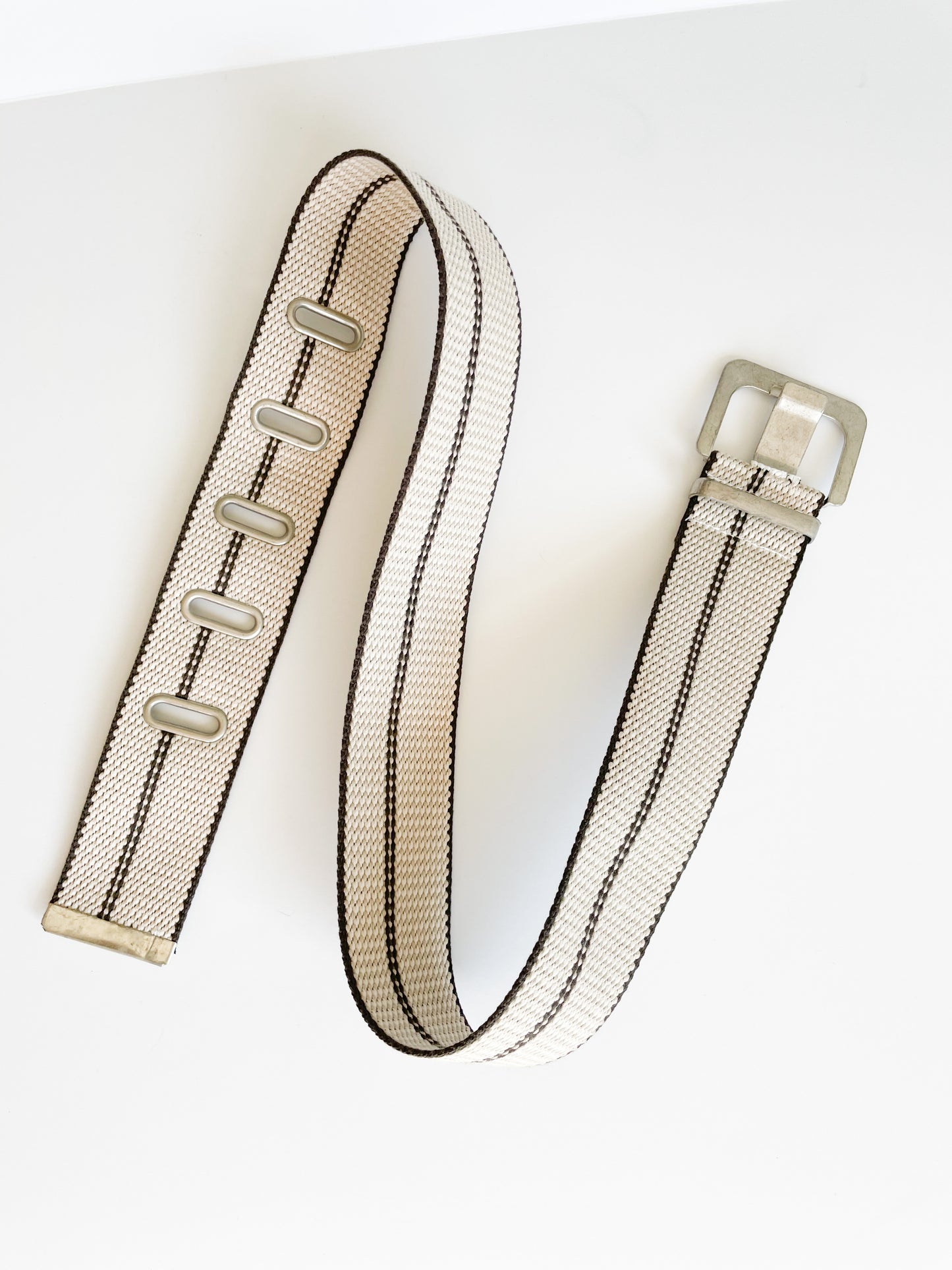 Beige Stripe Utility Belt - M/L