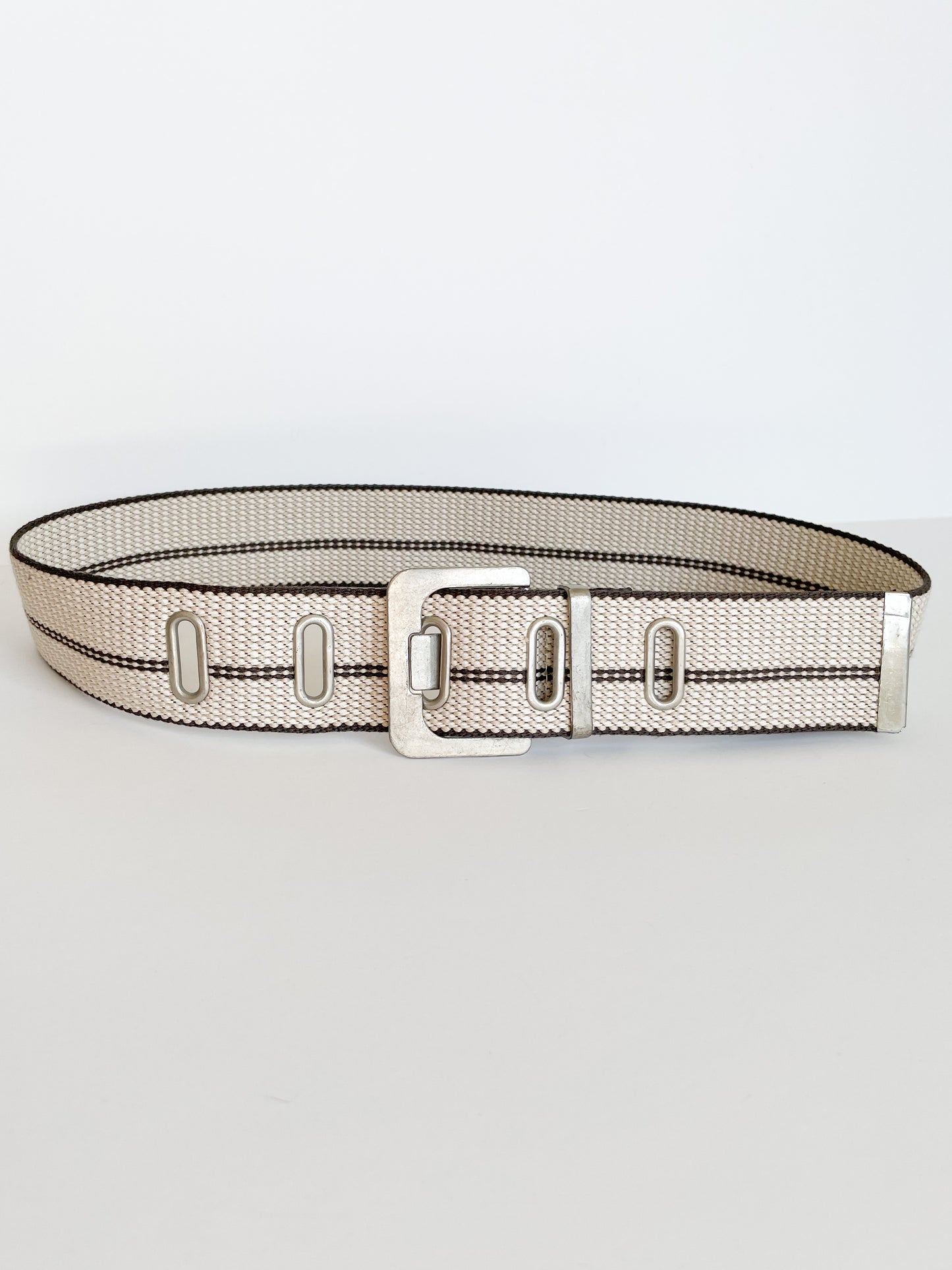 Beige Stripe Utility Belt - M/L