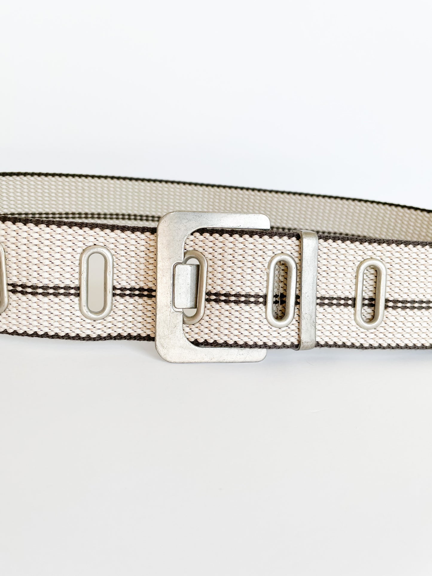 Beige Stripe Utility Belt - M/L
