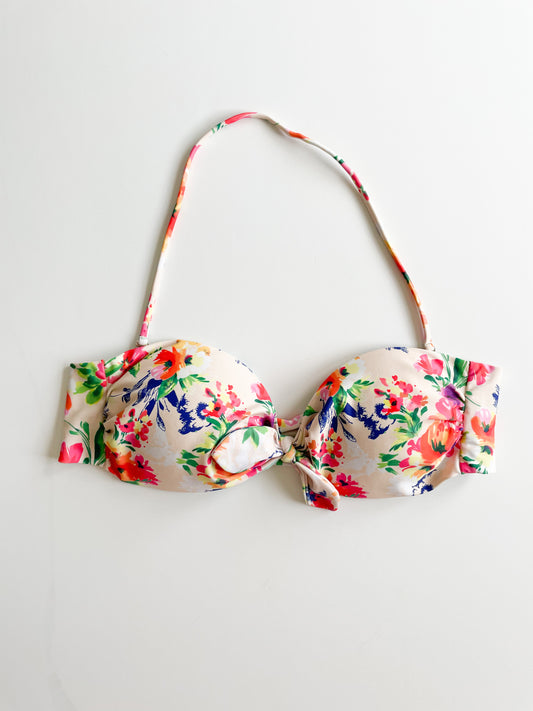 Rae Tropical Colourful Floral Tie Removable Strap Bikini Top - M/L/XL