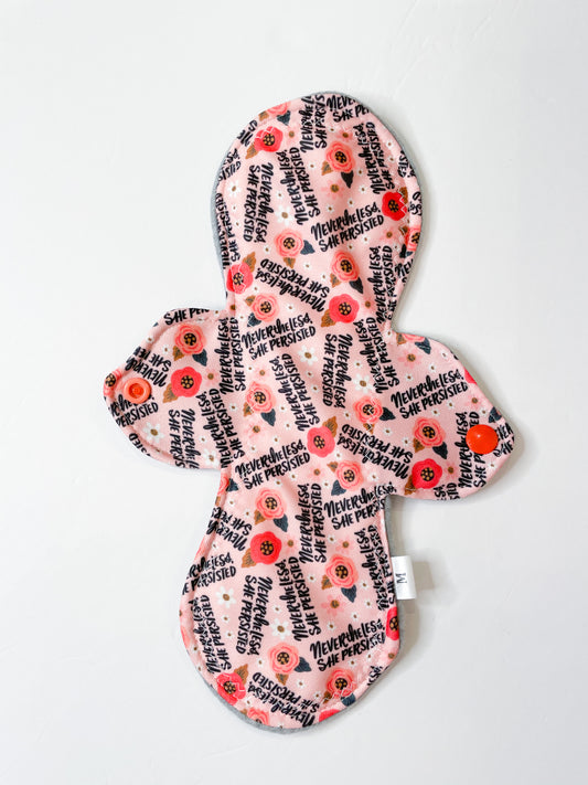 Reusable Period Pads - Moderate Absorbency - Pink "Nevertheless She Persisted"