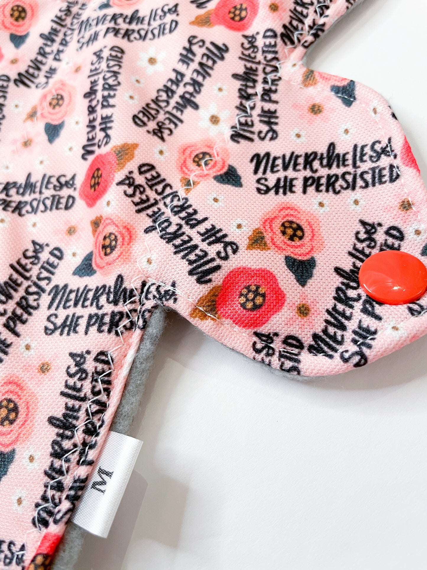 Reusable Period Pads - Moderate Absorbency - Pink "Nevertheless She Persisted"