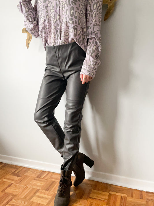 Reitman's Grey Faux Leather High Rise Legging Pants - Size 11