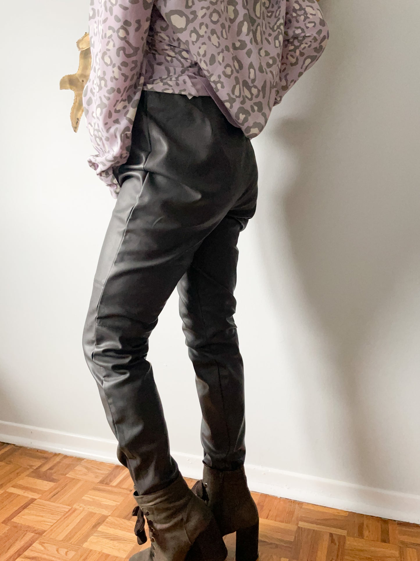 Reitman's Grey Faux Leather High Rise Legging Pants - Size 11