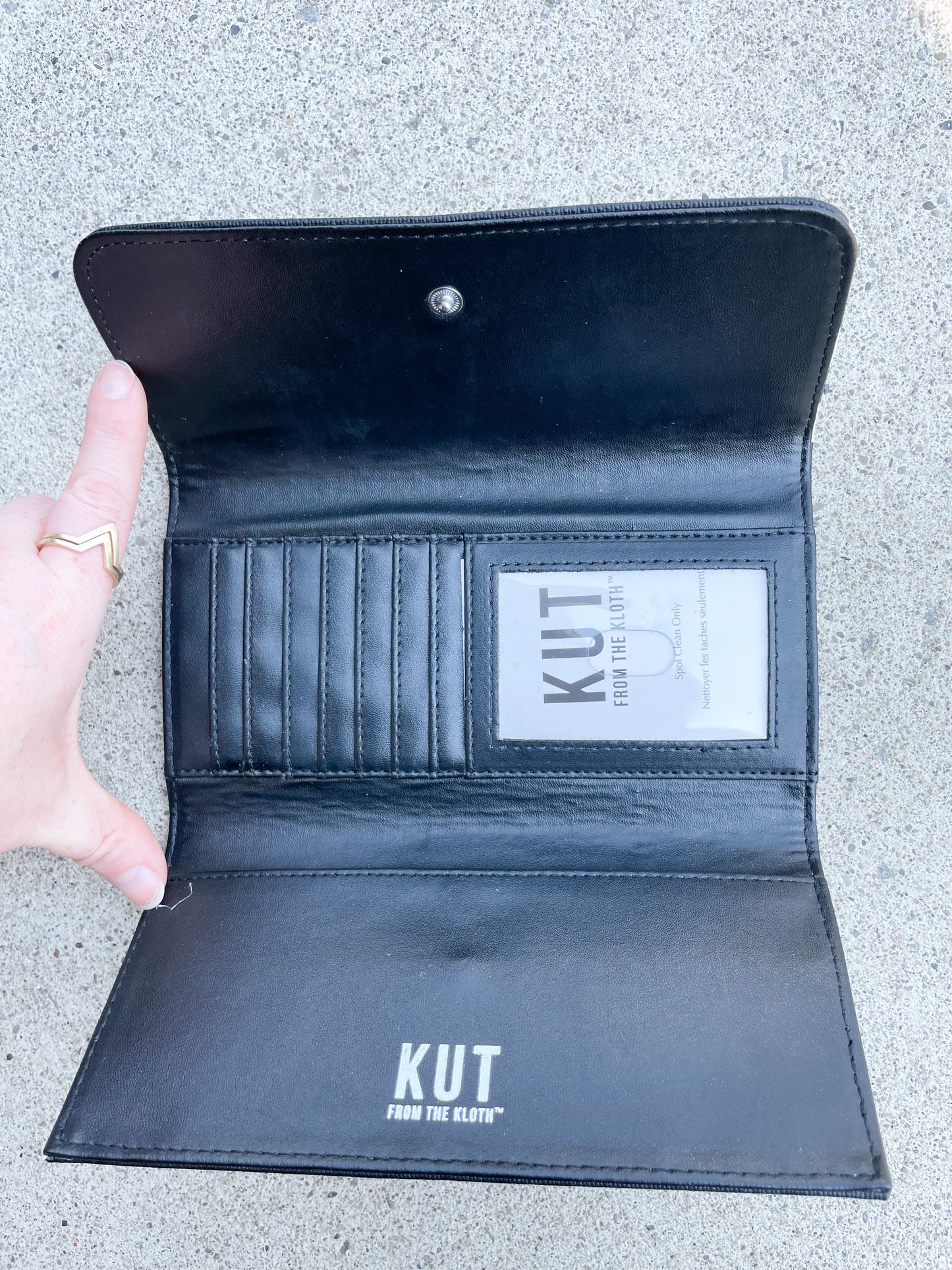 Kut From the Kloth Black White Stripe Wallet NWT