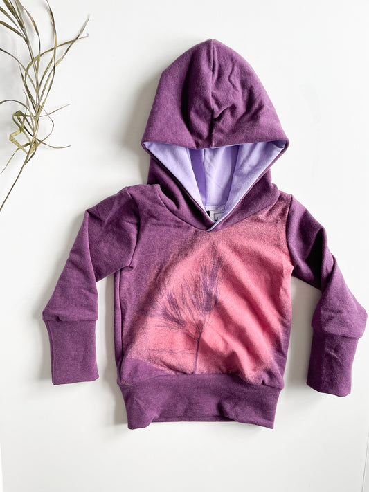 Purple Pink Ombre Plant Grow-With-Me Baby Hoodie - 6 Months - 3 Years