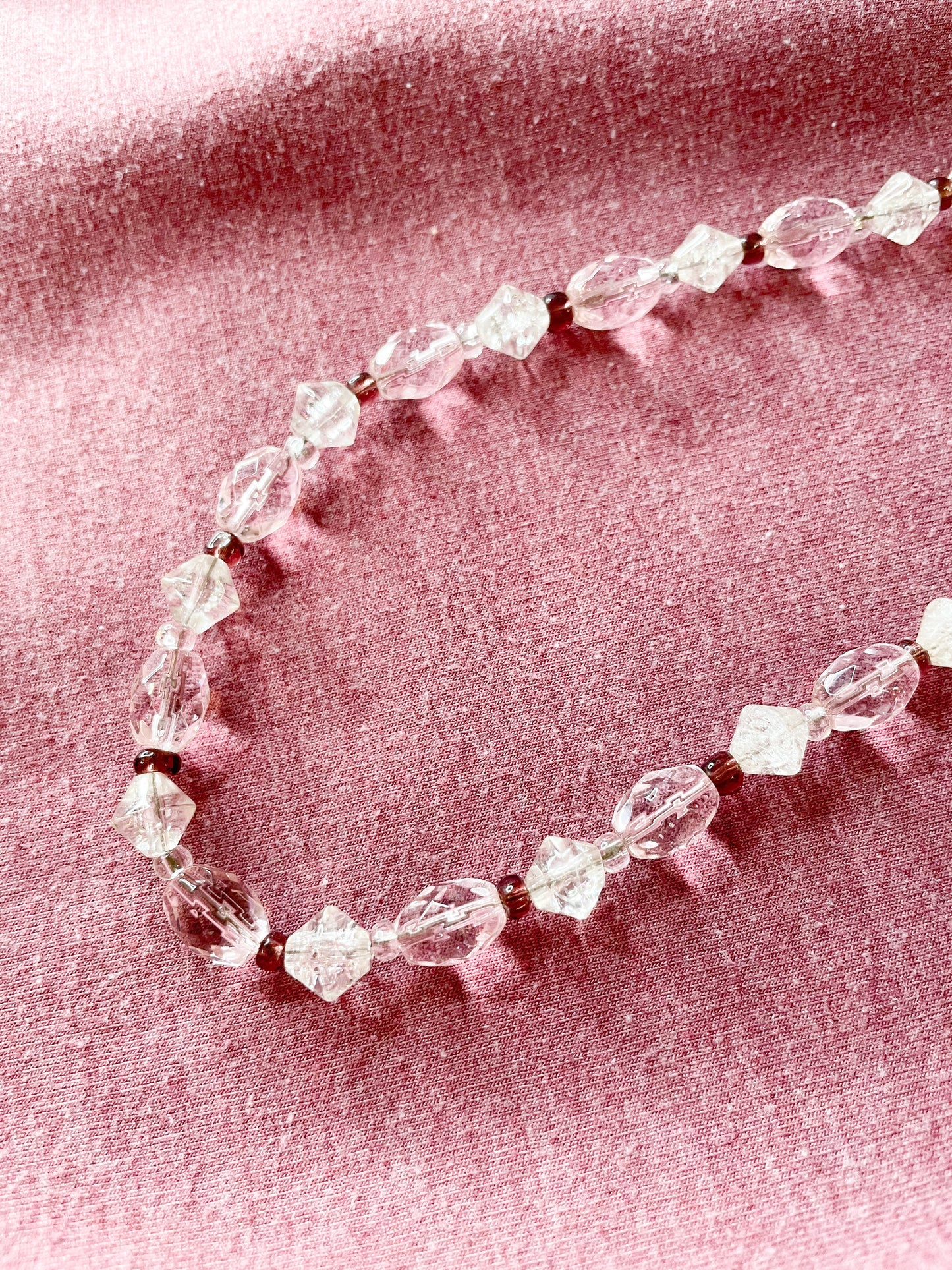 Blush Pink Beaded Necklace