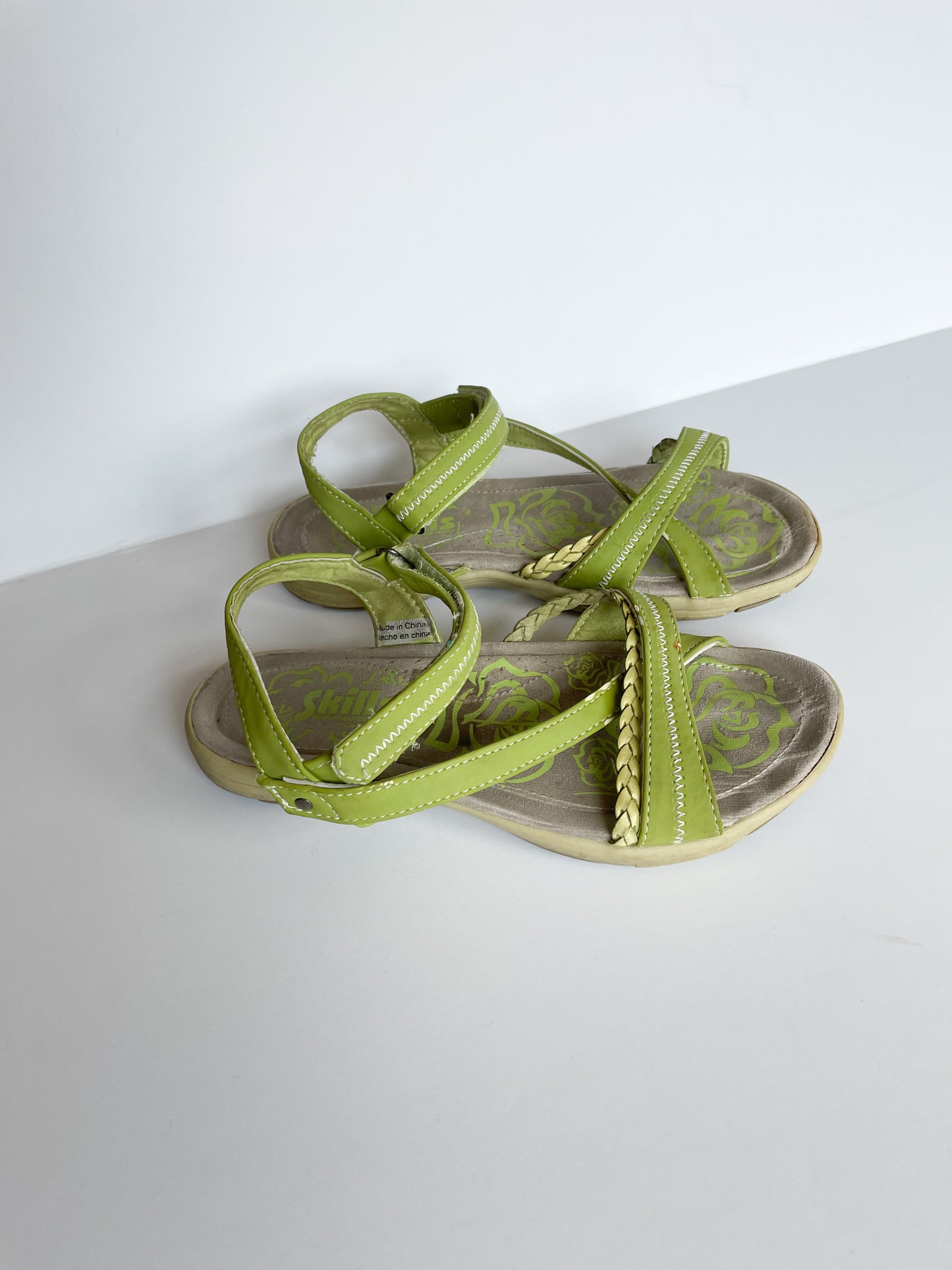 Skills Green Strappy Supportive Sandals - Size 37
