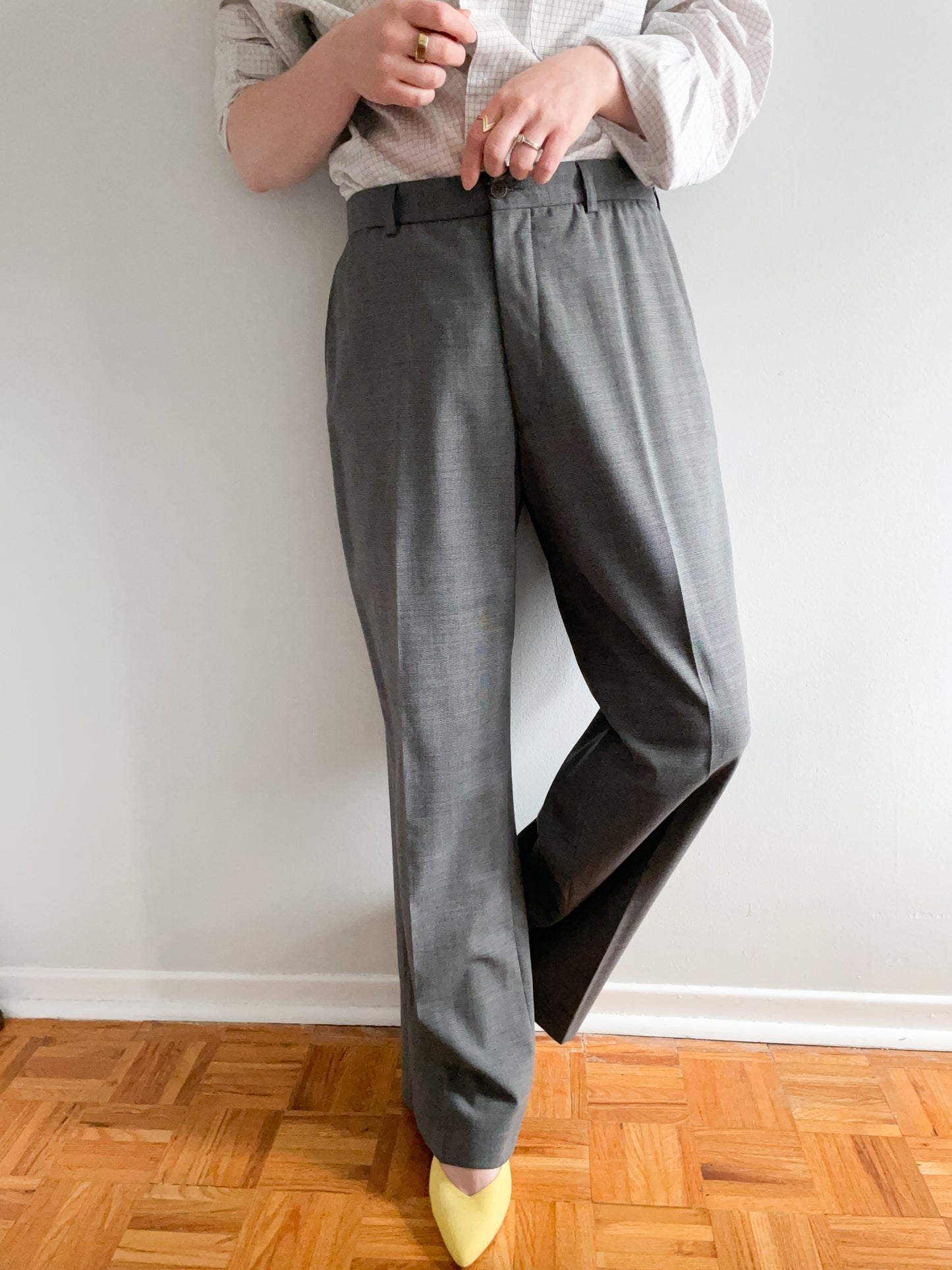 Bertoni Grey Straight Leg Pants- Large