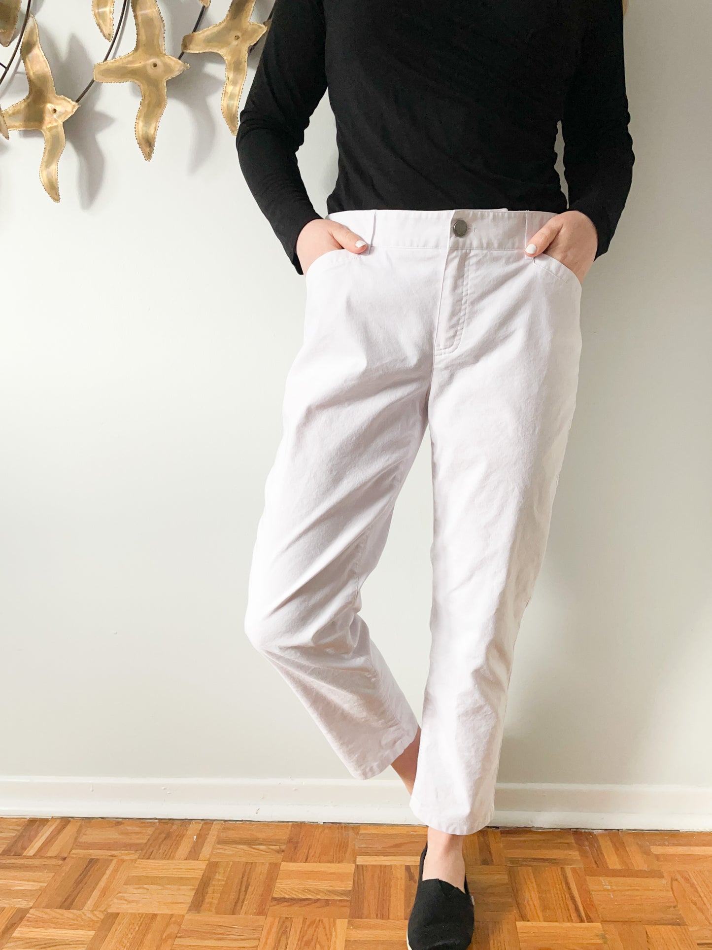 MEXX White High Rise Tapered Cropped Pants - Size 12