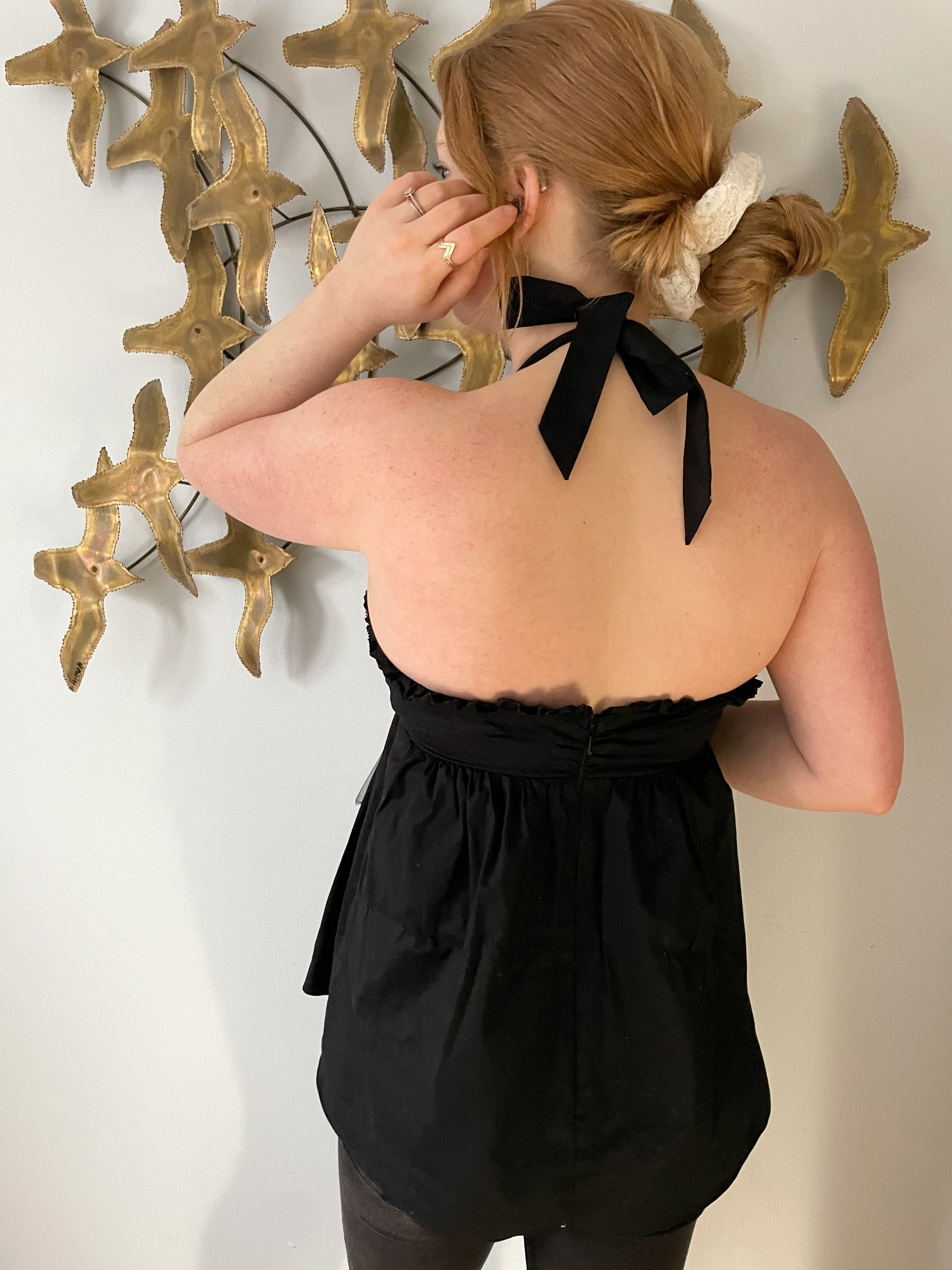 Vera Wang Lavender Label Black Sweetheart Halter Babydoll Top - XS/S Le Prix Fashion & Consulting Vera Wang Lavender Label Black Sweetheart Halter Babydoll Top - XS/S Le Prix Fashion & Consulting