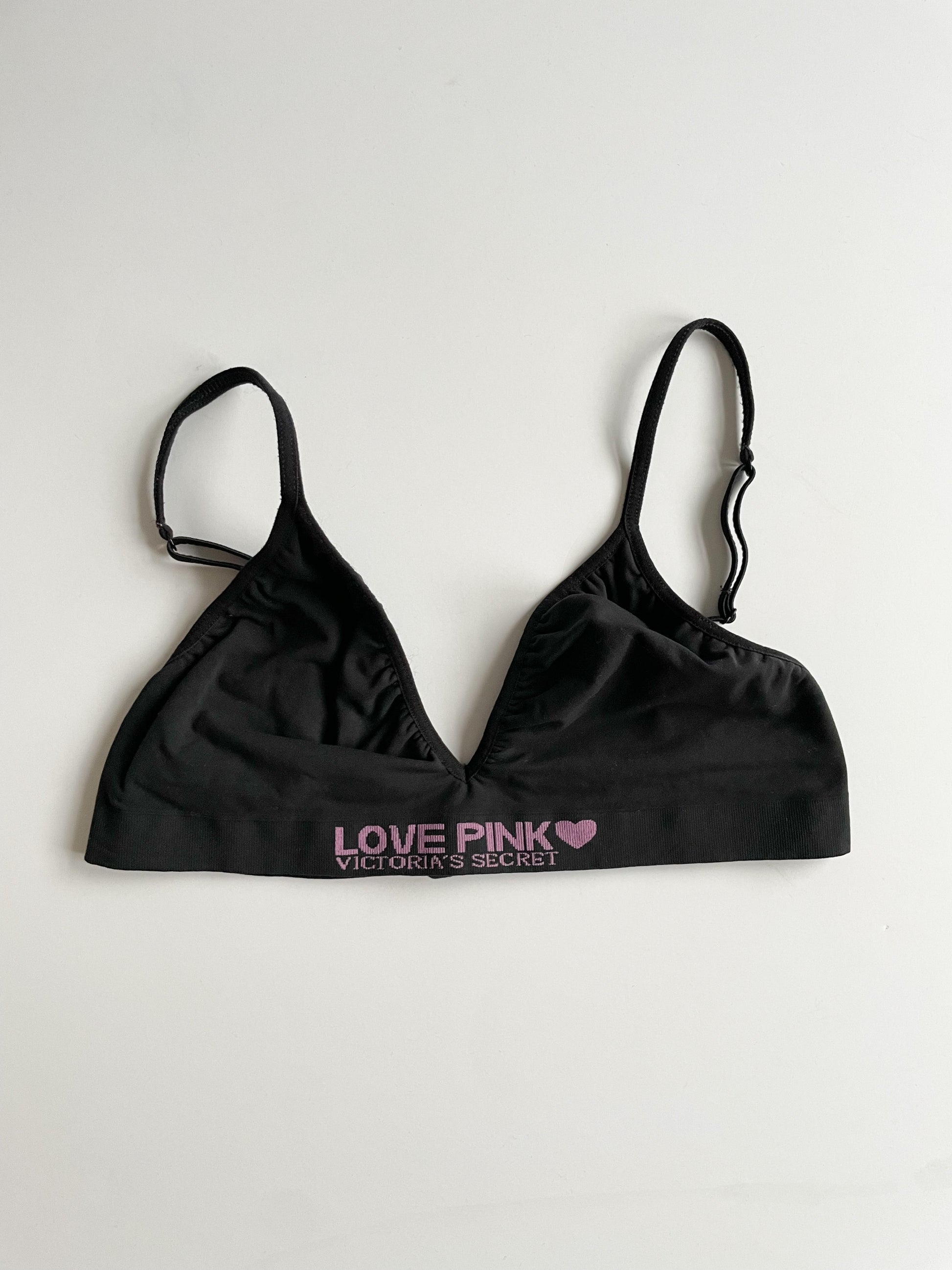 PINK Victoria's Secret Black Adjustable Lounge Triangle Bralette Top - – Le  Prix Fashion & Consulting