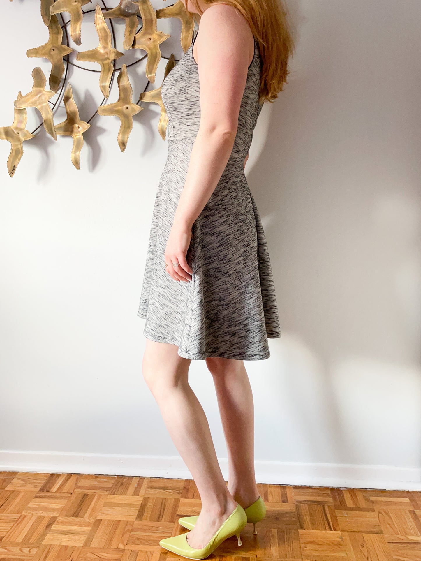 Grey Birch Print Fit Flare Dress - XS/Small