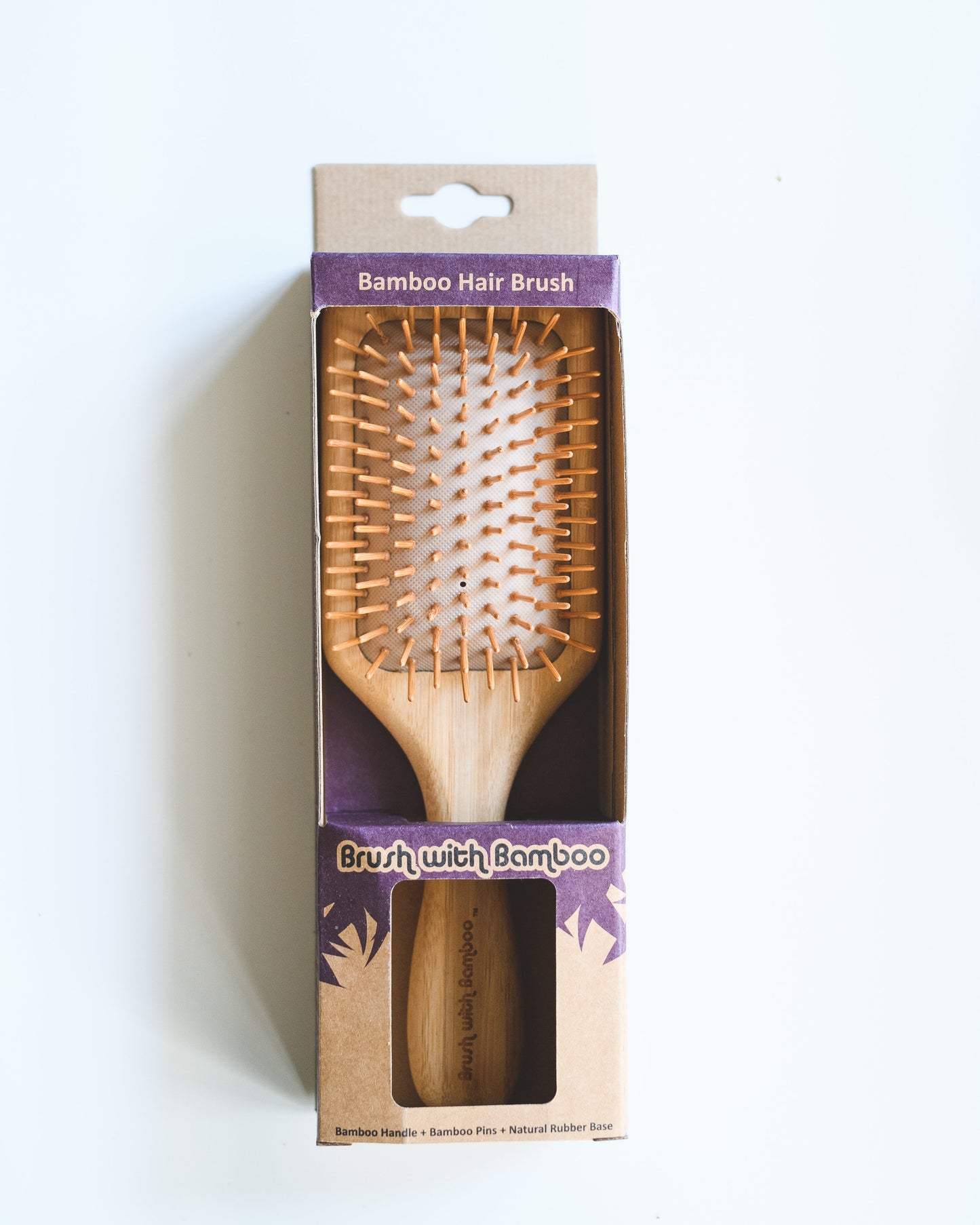 Bamboo Wooden Paddle Hairbrush - Fully Compostable