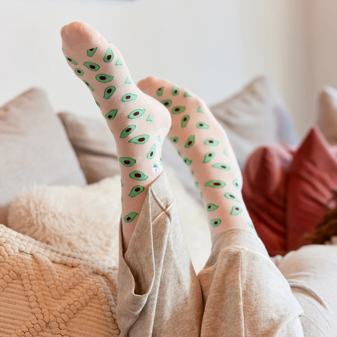 Socks that Support Mental Health - Light Blue Floating Clouds