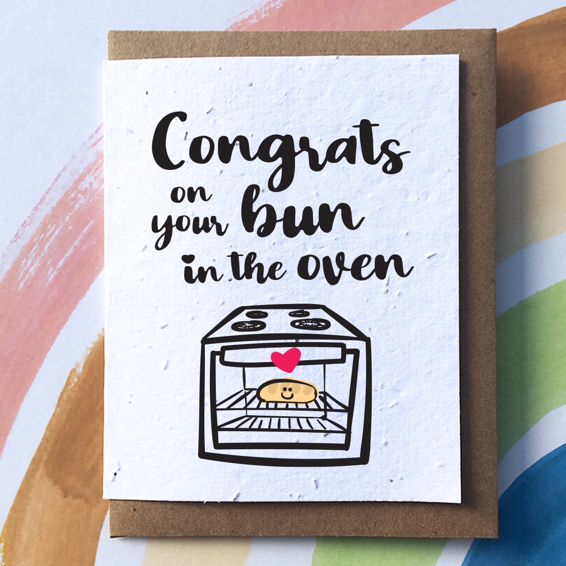 Bun In The Oven Baby Plantable Greeting Card