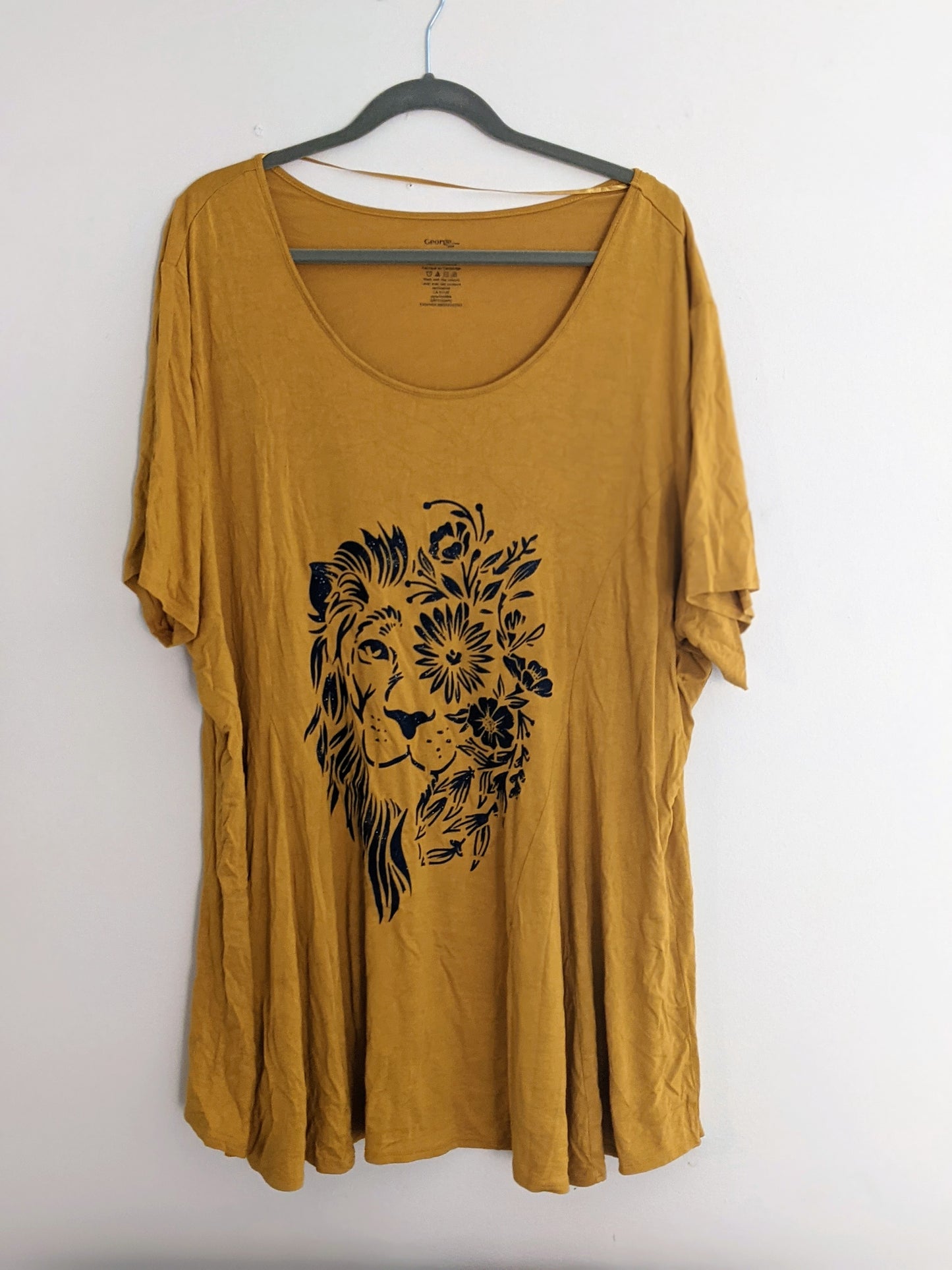 Mustard Lion Soft Stretchy Jersey T-Shirt - 4XL