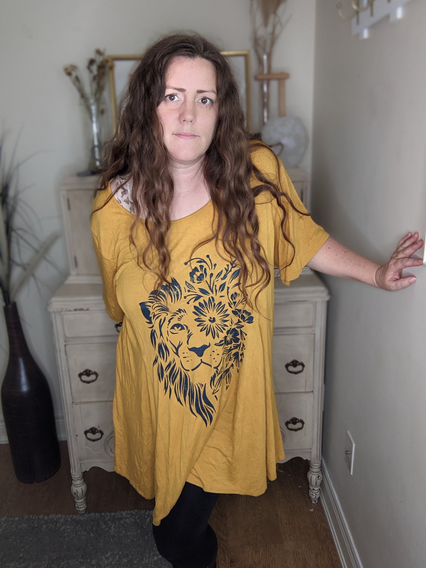 Mustard Lion Soft Stretchy Jersey T-Shirt - 4XL