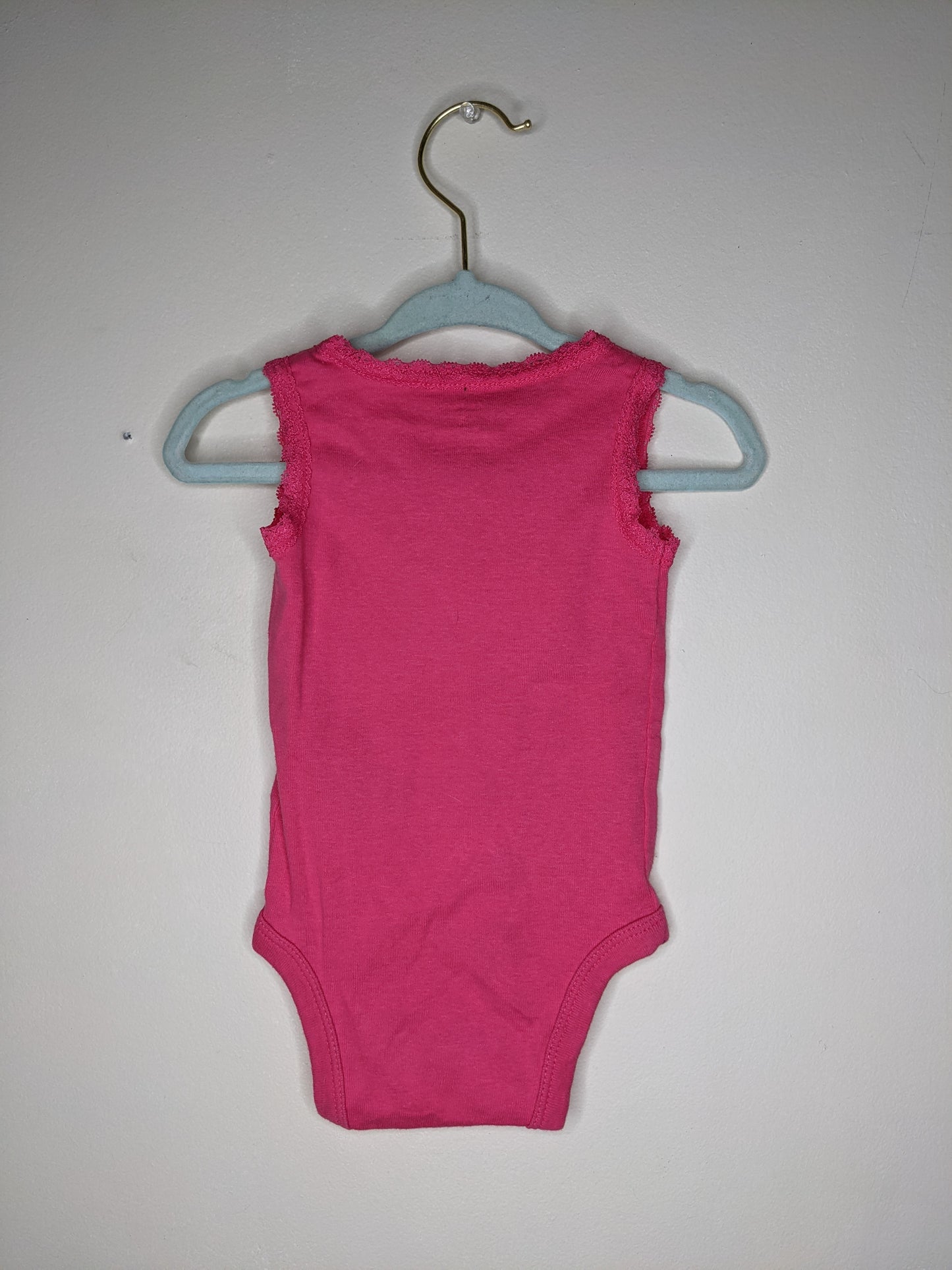 Pink Sunflower Sleeveless Baby Bodysuit - 3 months