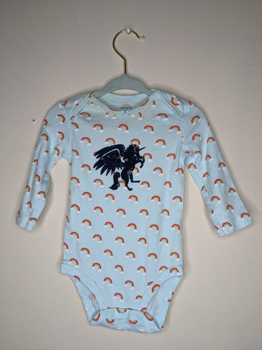 Unicorn Rainbow Long Sleeve Baby Bodysuit - 6 months