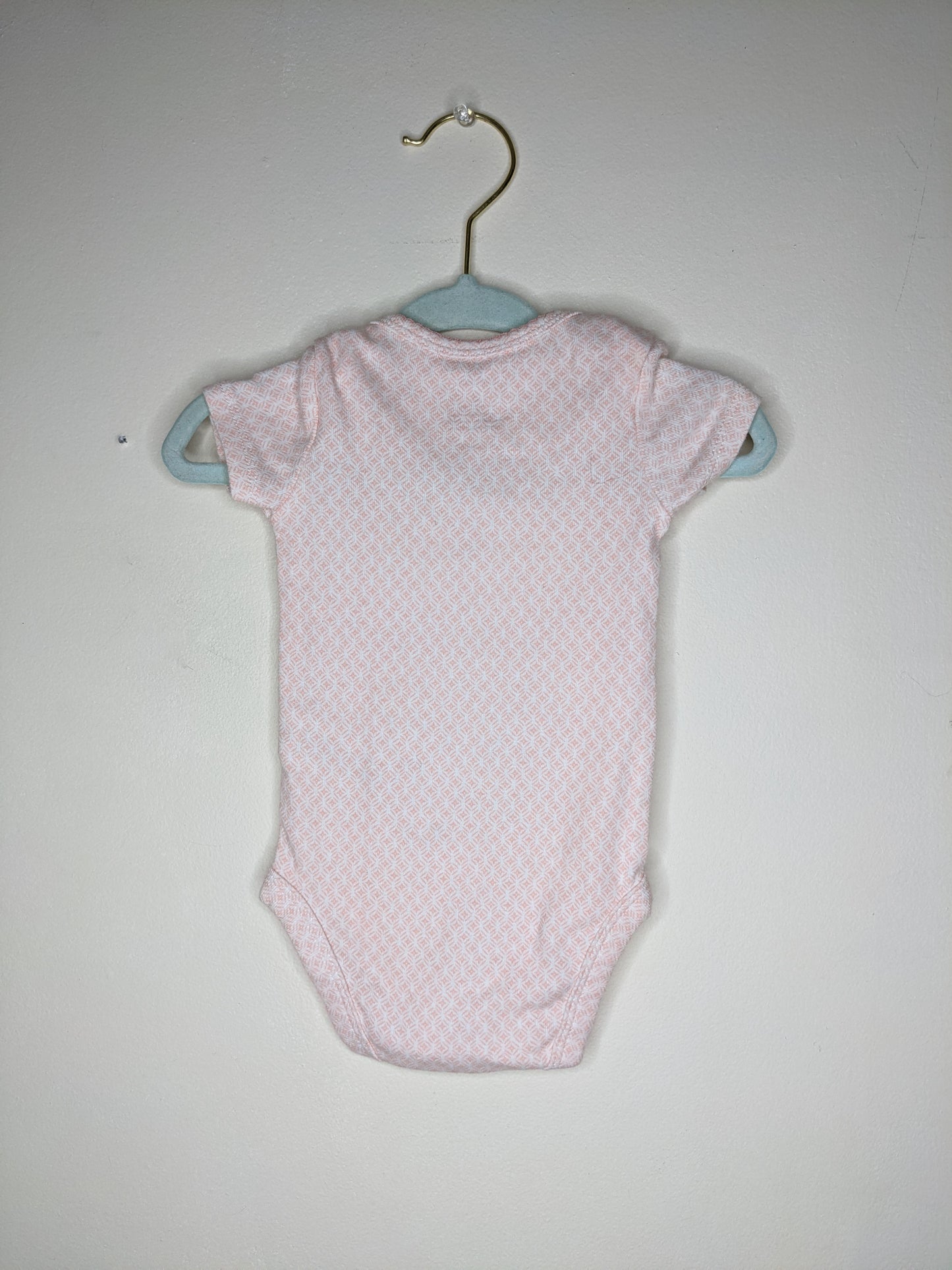 Light Pink Upcycled Paris Garden Baby Bodysuit - 3 months