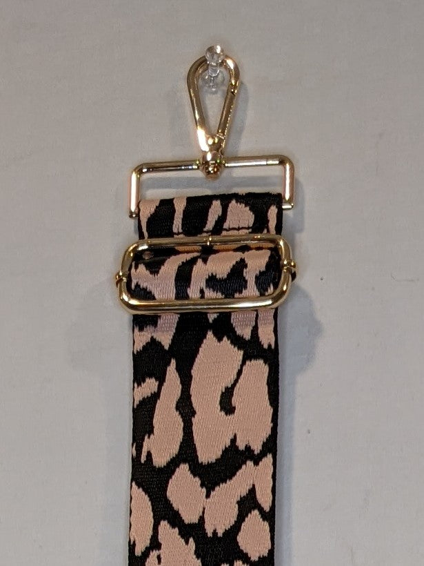CTHRU Purses Pink and Black Cheetah Print Purse Strap with Gold Accents NWOT