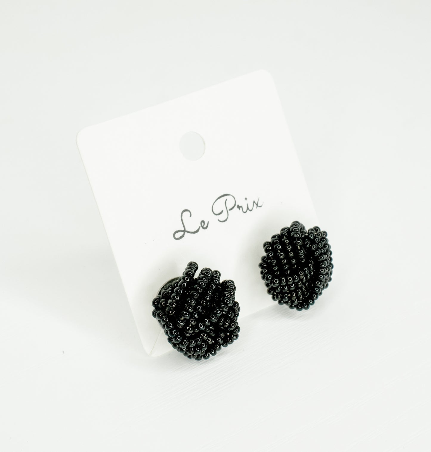 Black Bead Oversized Stud Earrings