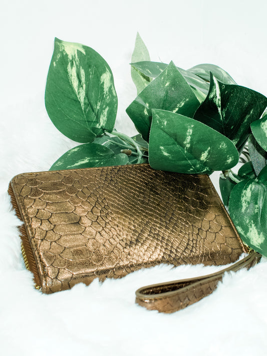 Indigo Bronze Wallet with Strap