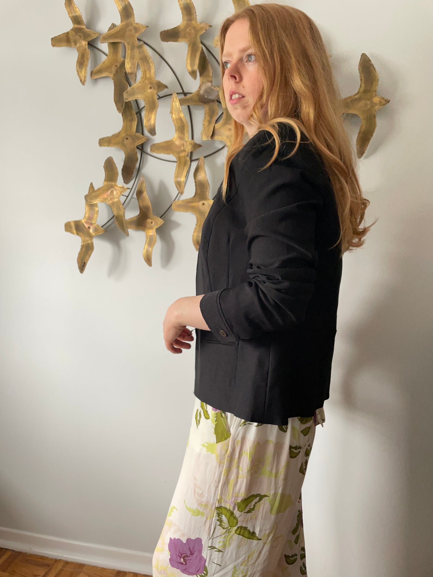 Tribal Black Stretch Collared Jacket - Size 10