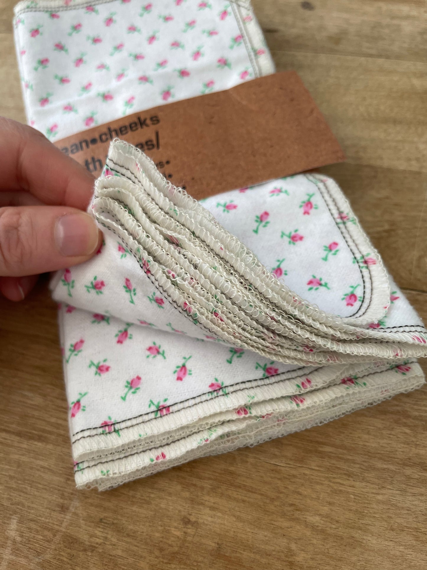 Reusable 100% Cotton Flannel Cloths - 12 Pack Pink Micro Floral