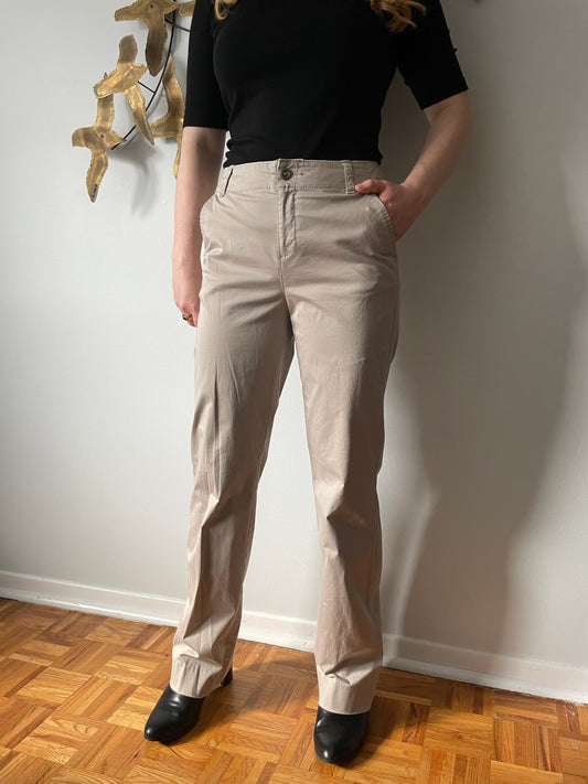 Banana Republic Martin Fit Beige Cotton Straight Leg Pants - Size 4