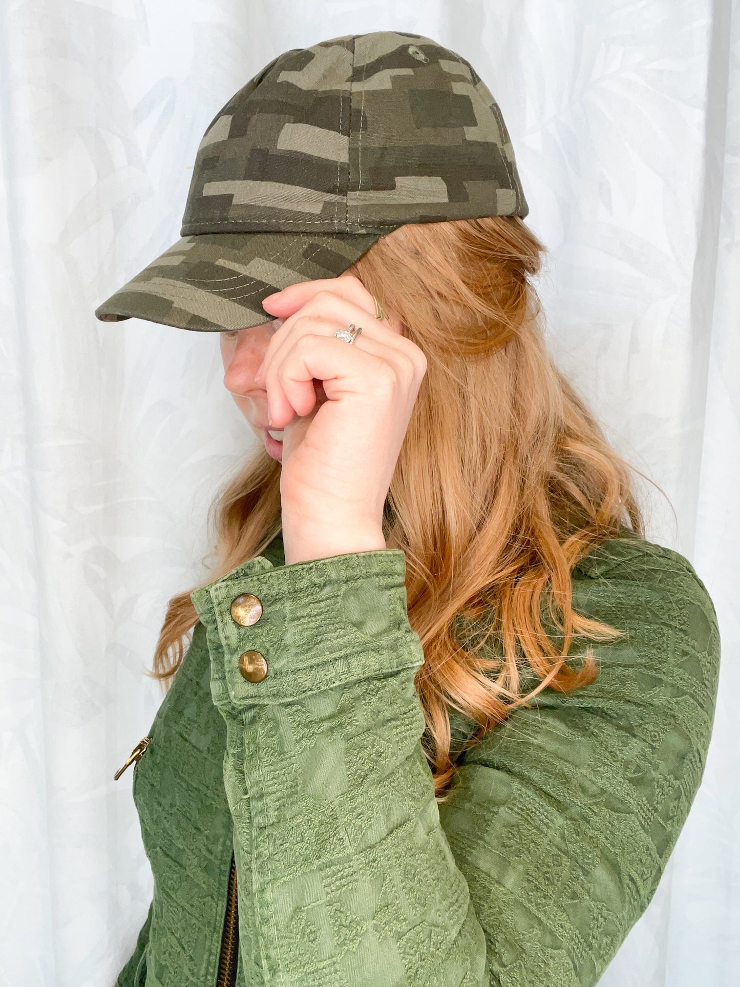 Old Navy Green Camo Cotton Baseball Cap - Large