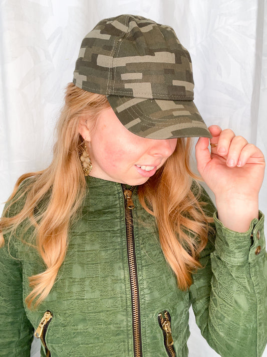 Old Navy Green Camo Cotton Baseball Cap - Large