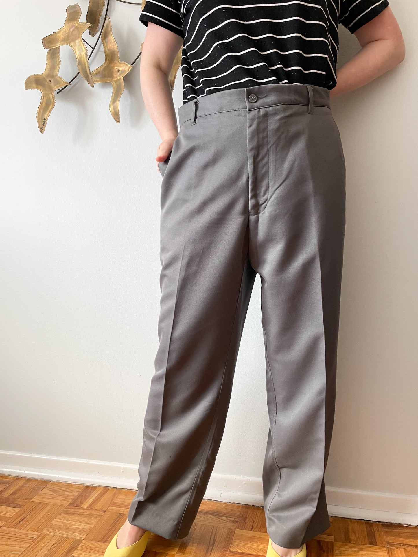 Driven Grey High Rise Trouser Pants - XL