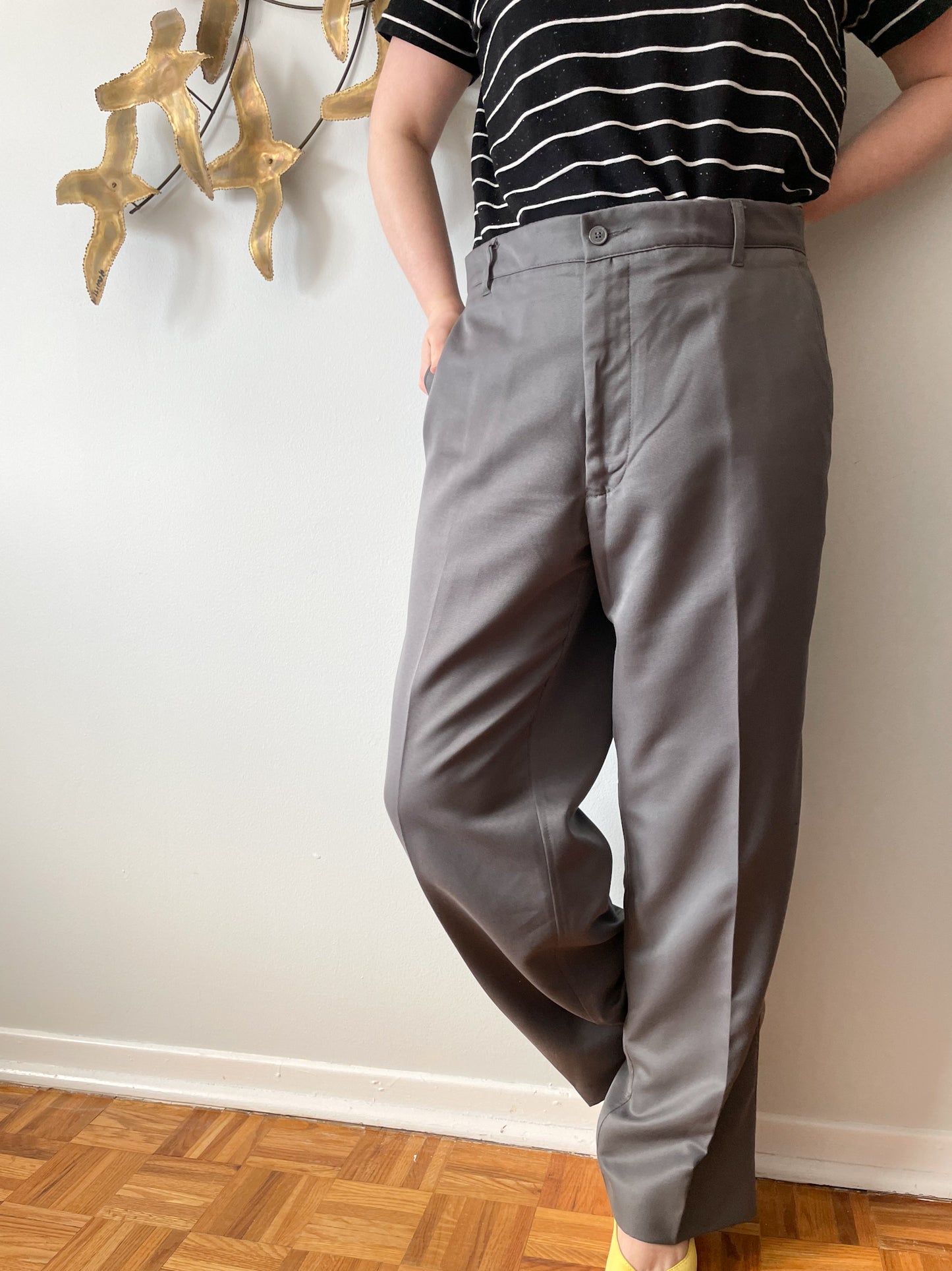 Driven Grey High Rise Trouser Pants - XL