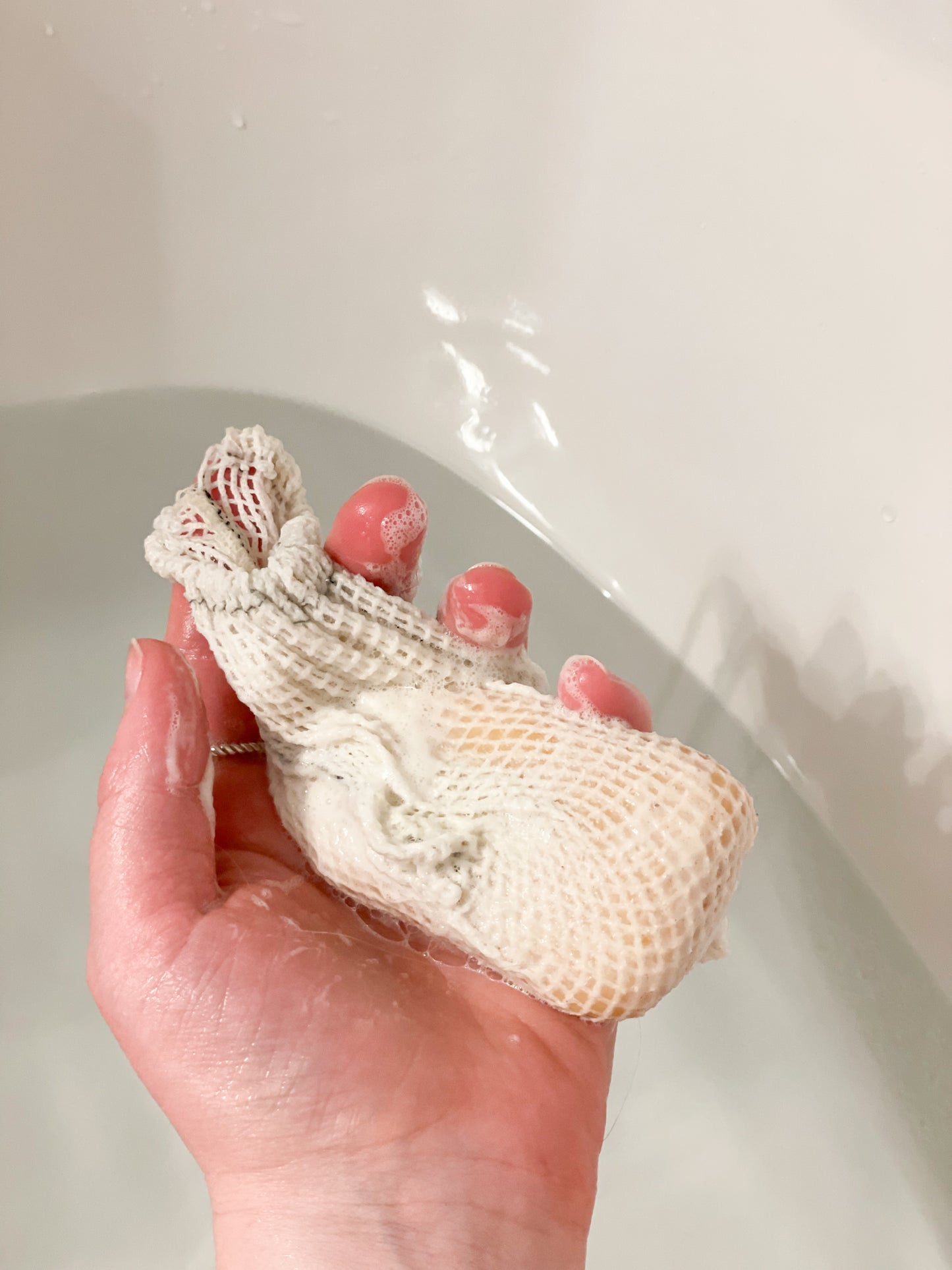 Organic Cotton Exfoliating Soap Saver Mesh Bag