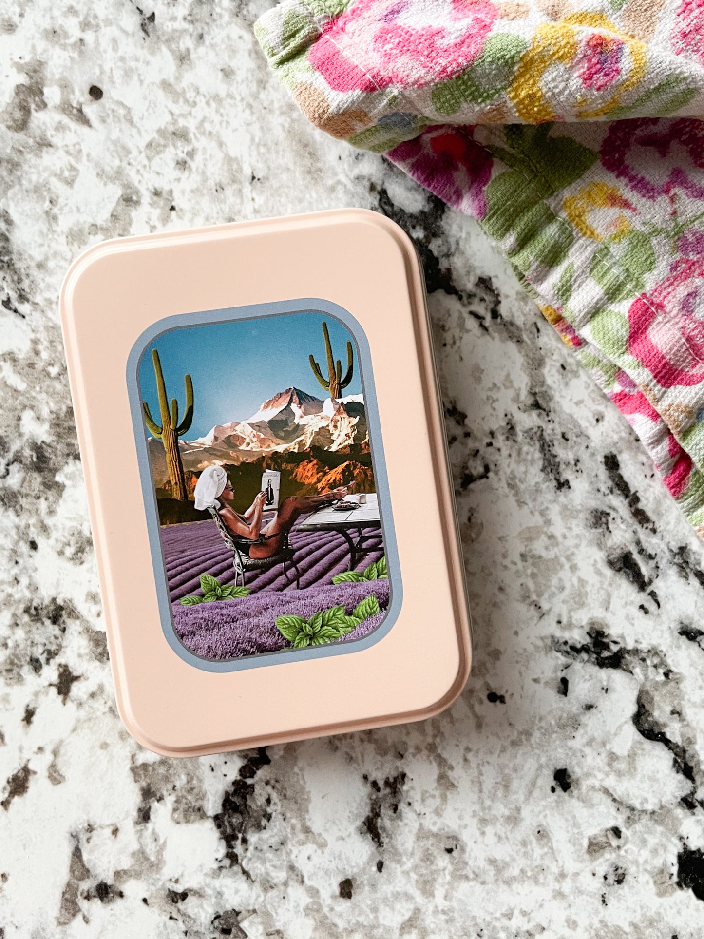Metal Soap Shampoo Travel Tin Case - Purple Fields