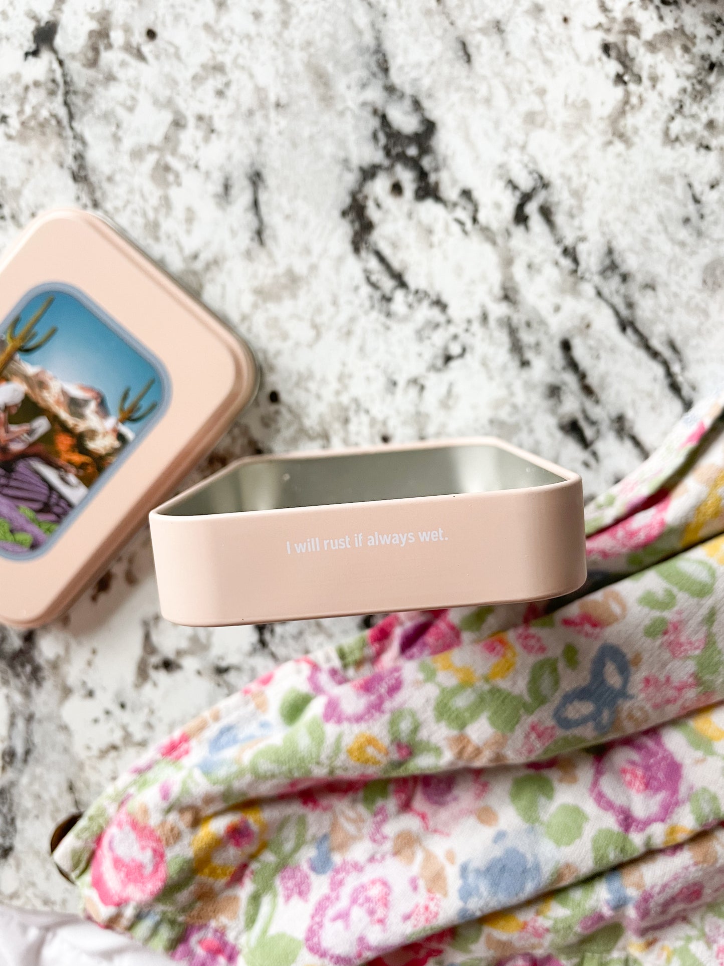 Metal Soap Shampoo Travel Tin Case - Purple Fields