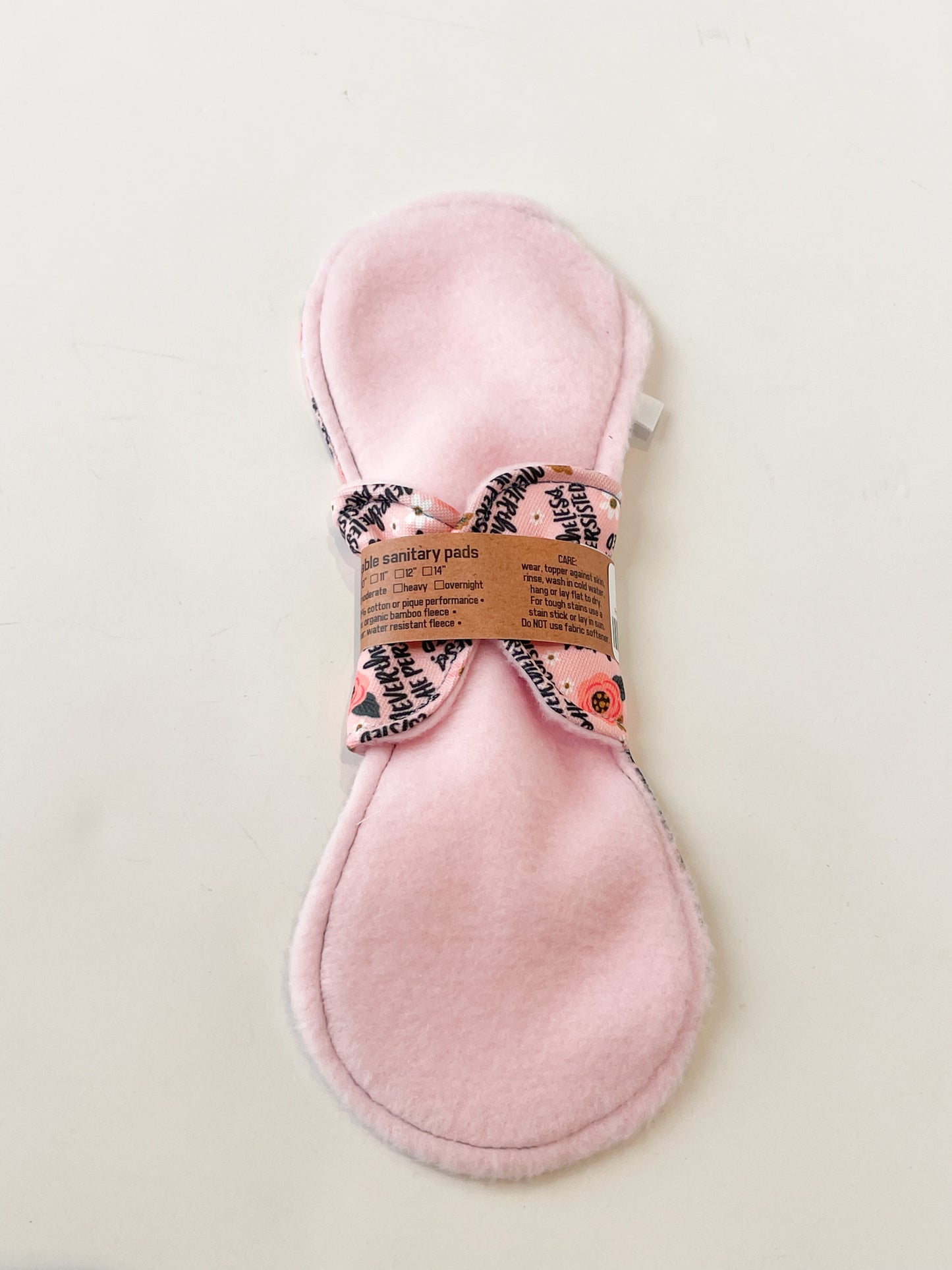 Reusable Period Pads - Moderate Absorbency - Pink "Nevertheless She Persisted"