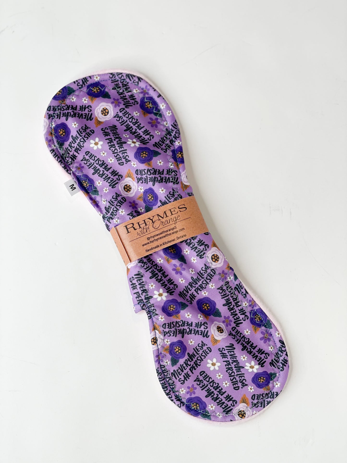 Reusable Period Pads - Moderate Absorbency - Purple "Nevertheless She Persisted"