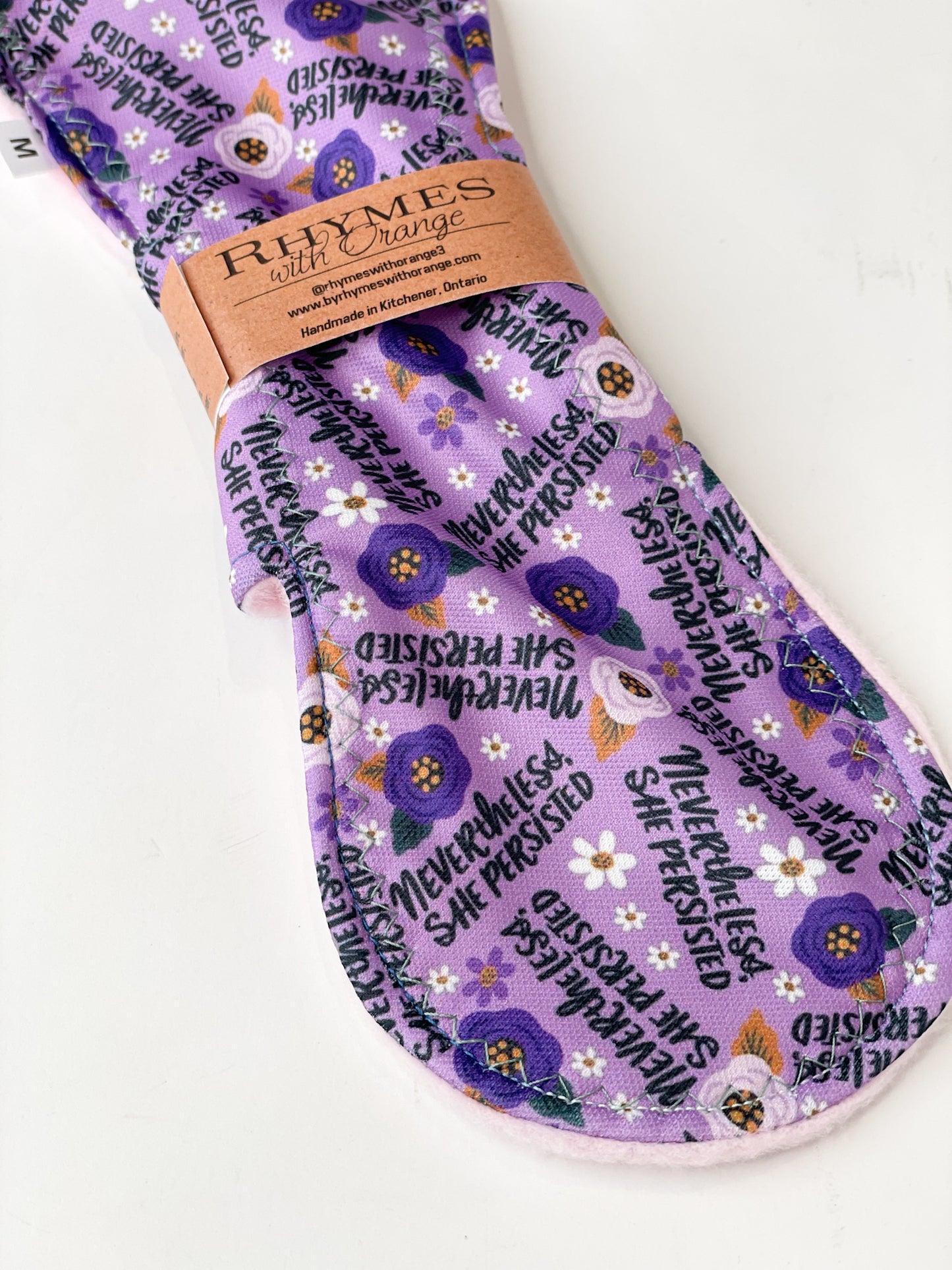 Reusable Period Pads - Moderate Absorbency - Purple "Nevertheless She Persisted"