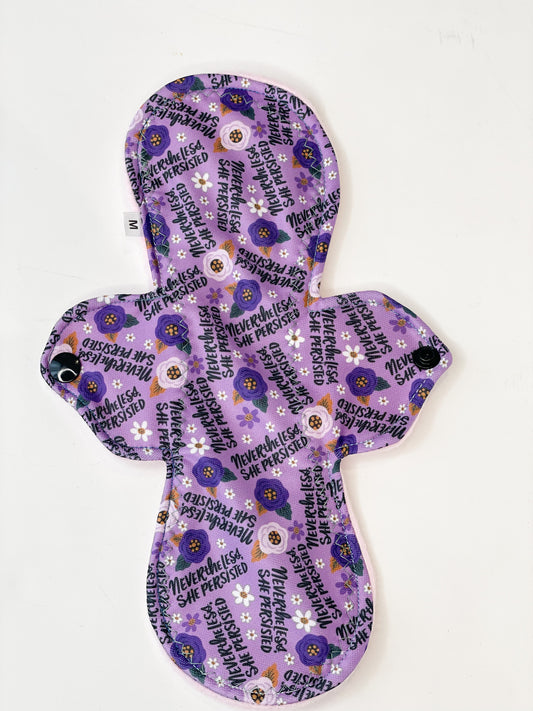 Reusable Period Pads - Moderate Absorbency - Purple "Nevertheless She Persisted"