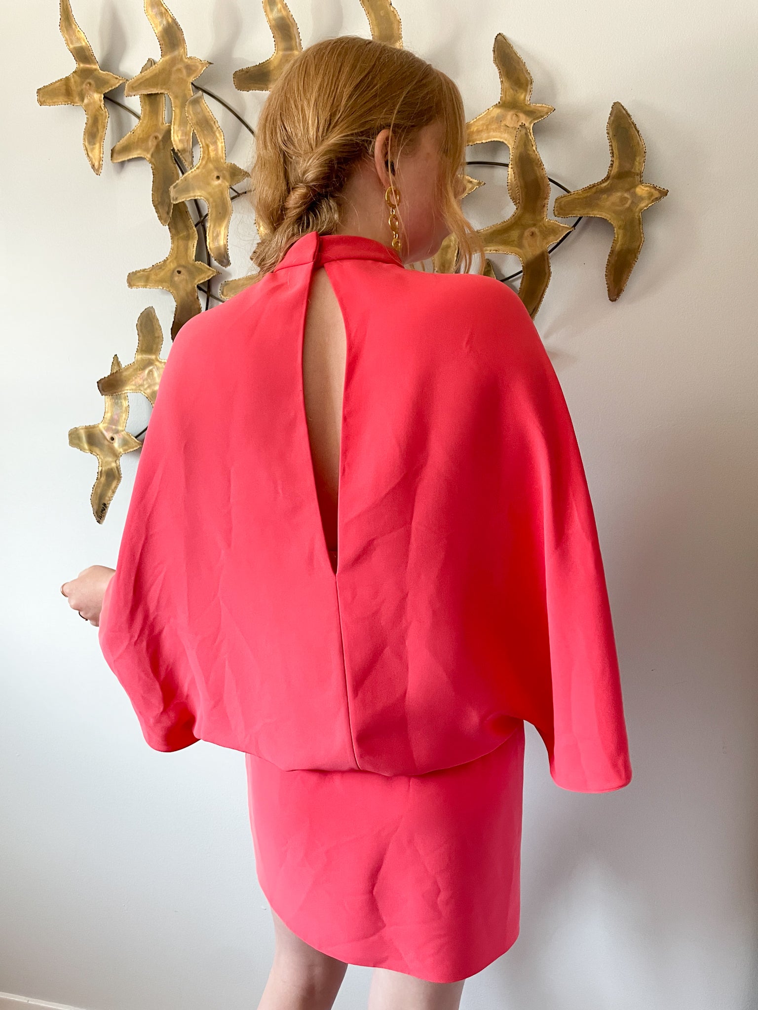 Gucci 2013 Coral Pink 100% Silk Tunic Mini Dress - EU 40 / Medium