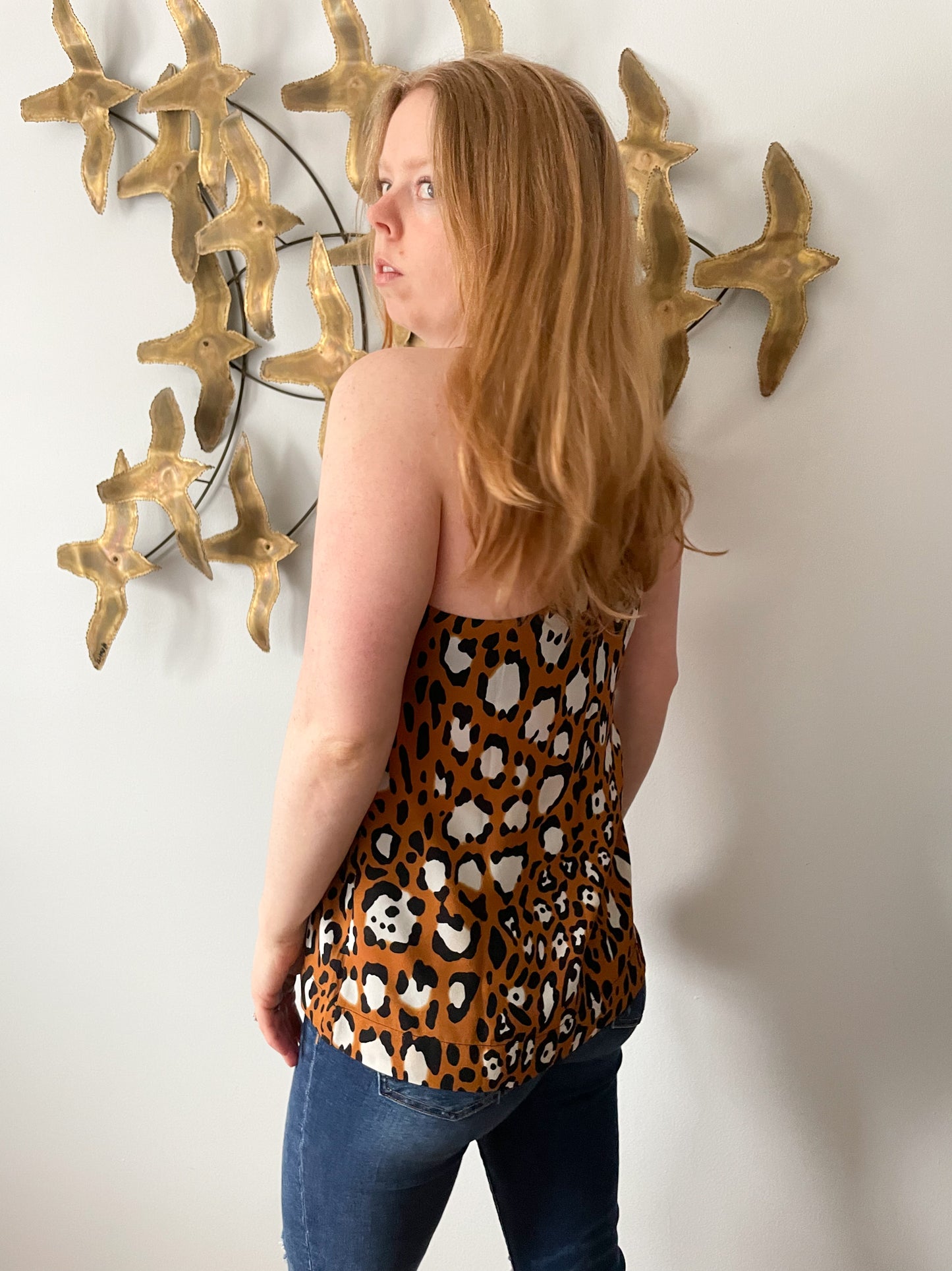 Topshop Tall Leopard Sleeveless Top - Size 4 (S)