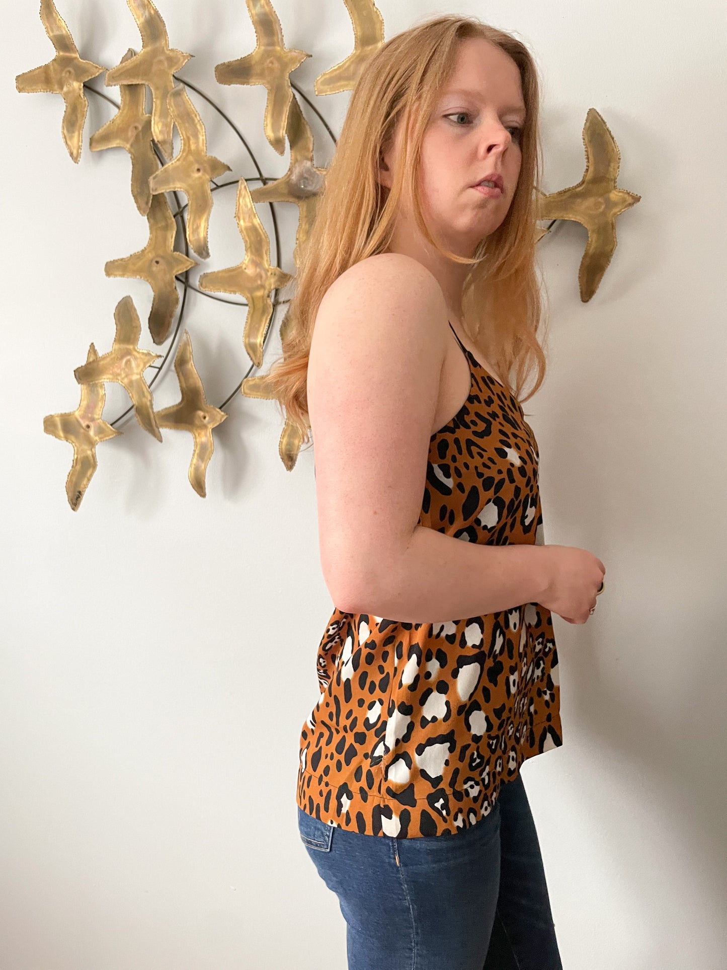 Topshop Tall Leopard Sleeveless Top - Size 4 (S)