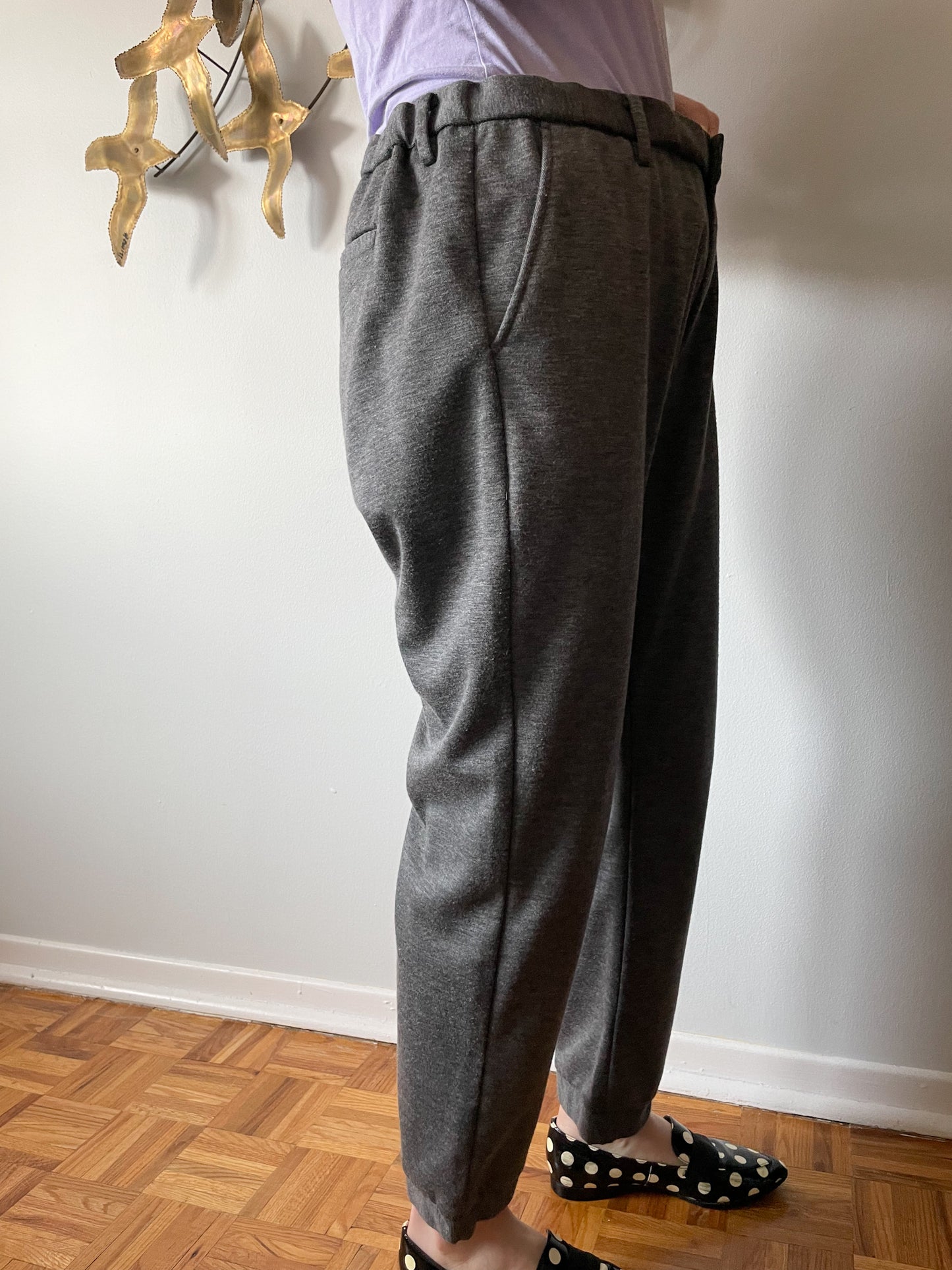 Uniqlo Grey High Rise Sweat Jogger Pants - XL