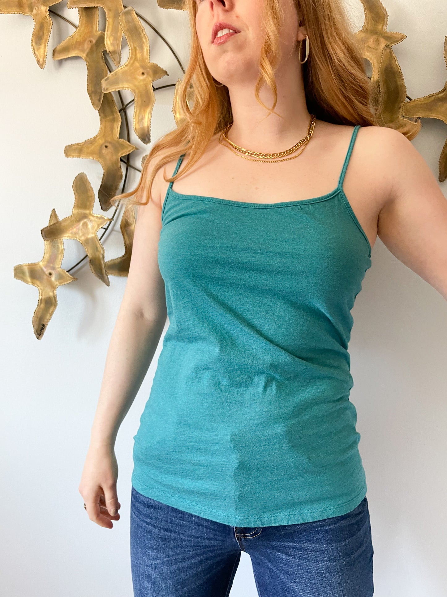 Teal Cotton Tank Top - Small/Large