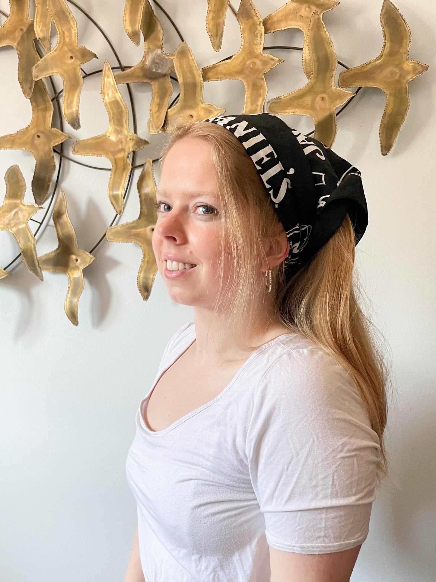 Jack Daniels Black Cotton Bandana Headband Scarf