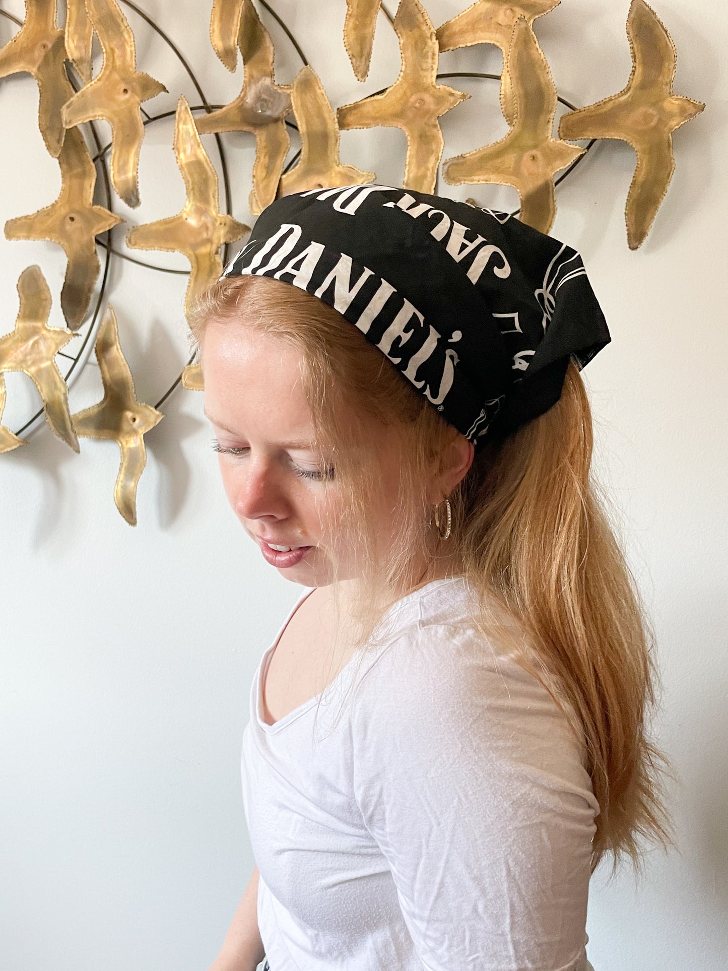 Jack Daniels Black Cotton Bandana Headband Scarf